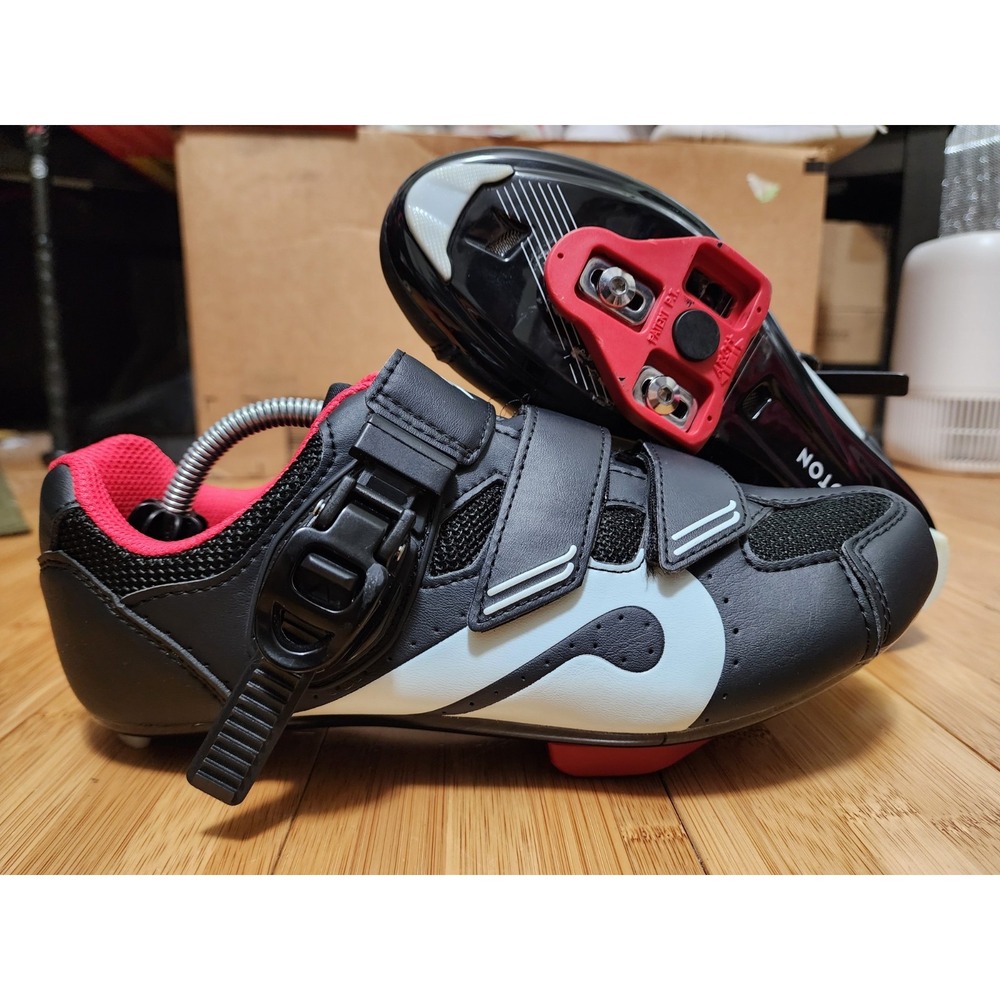 Peloton Indoor Cycling Shoes Black Red PL-SH-02 Size EU 39 (Men US 7) w/ Cleats